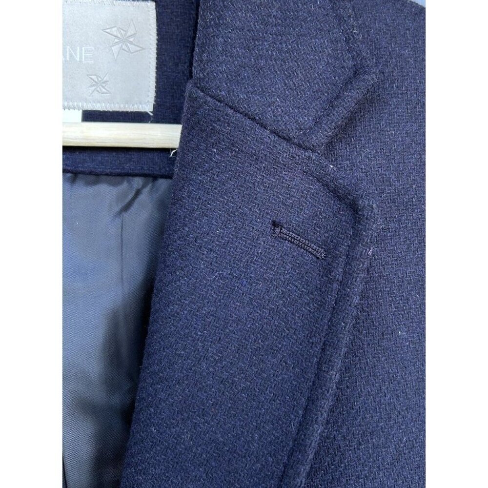 Vane Men's Navy Wool Herringbone 2 Button Blazer Size 44R Fall Winter Classic - Picture 7 of 12